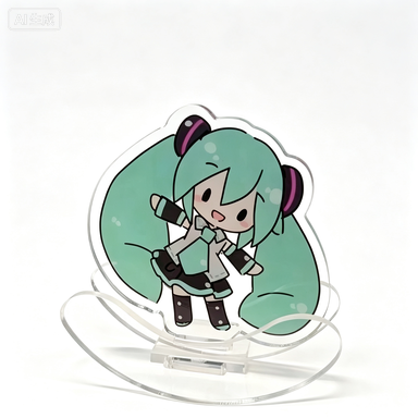 Cosplay Prop Display - 初音ミクのアクリル製揺れおもちゃデコレーション、かわいい漫画風の揺れスタンド、デスクトップディスプレイ、友達への楽しいプレゼント