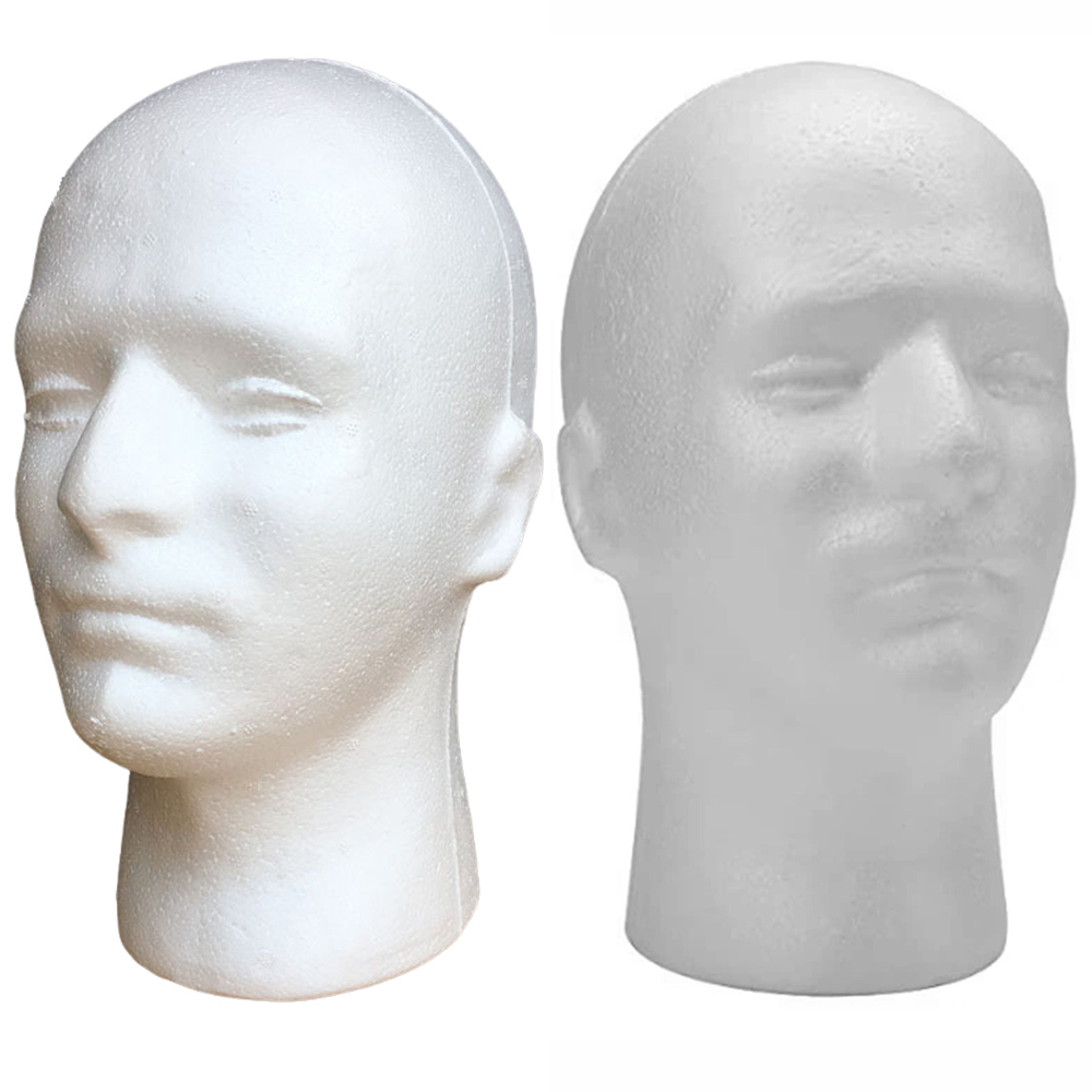 Cosplay Prop Foam - 1個入り 男性用 発泡スチロール製 マネキンヘッド モデル 帽子