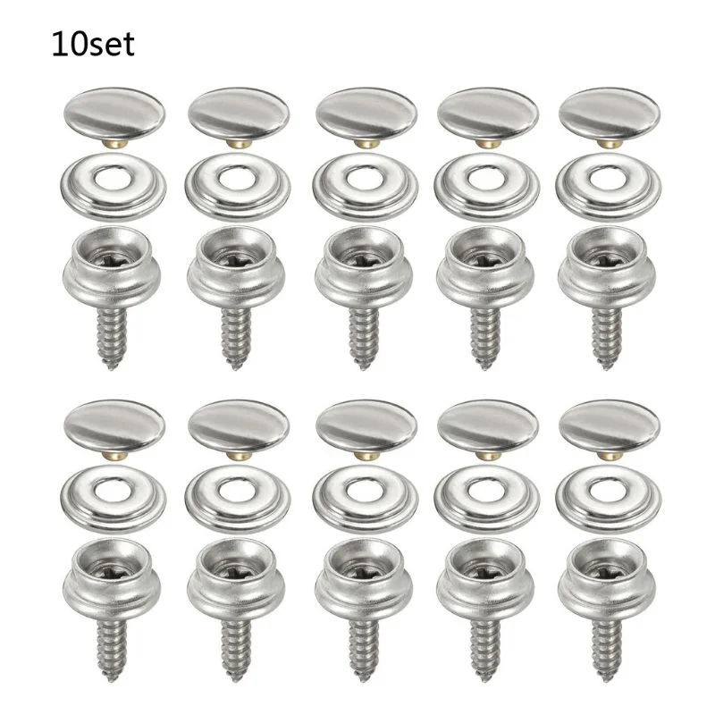 Snap Fastener Set - ステンレス鋼のフォトクリップ,10個セット,マリンヨット,キャンバスカバーツール,ボタンカーキャノピー