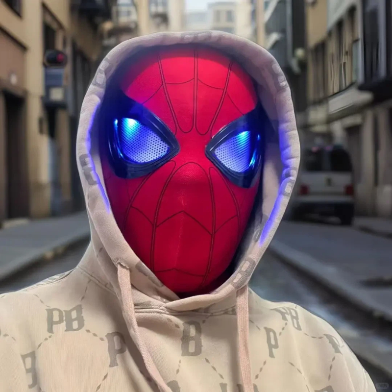 スパイダーマン ヘッドギア 可動式の目 クールなコスプレアク - Cosplay Prop Display のレビューと価格