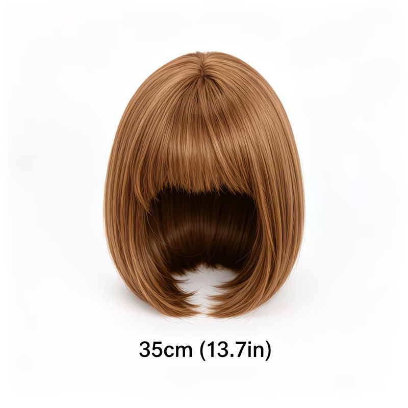 エアリーな前髪のショートボブウィッグ、ライトブラウン、リアル - Wig Fiber Net のレビューと価格