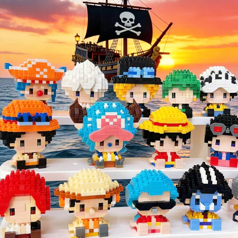アニメ組み立てブロック ワンピース ルフィ ナミ ウソップ  - Cosplay Prop Building のレビューと価格