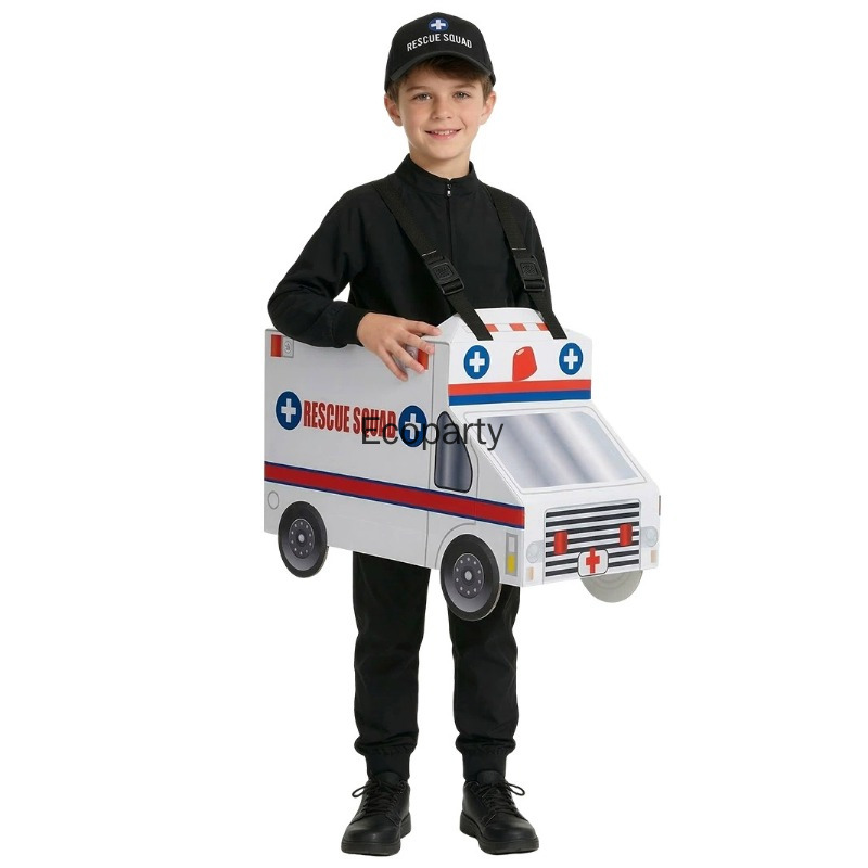 子供用面白い消防車救急車コスチューム男の子女の子消防士トラッ - Cosplay Fire Prop のレビューと価格