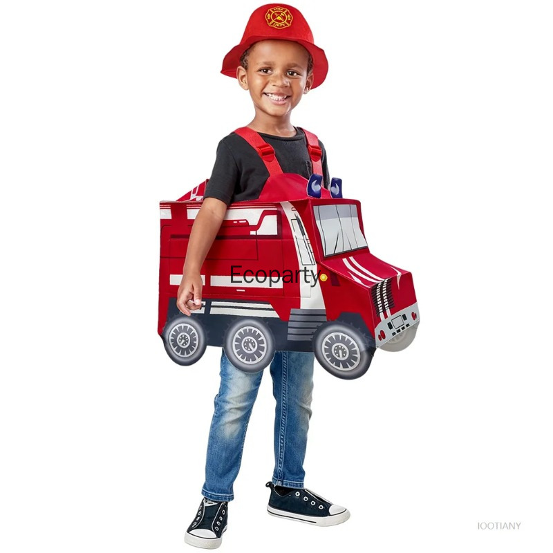 子供用面白い消防車救急車コスチューム男の子女の子消防士トラッ - Cosplay Fire Prop のレビューと価格