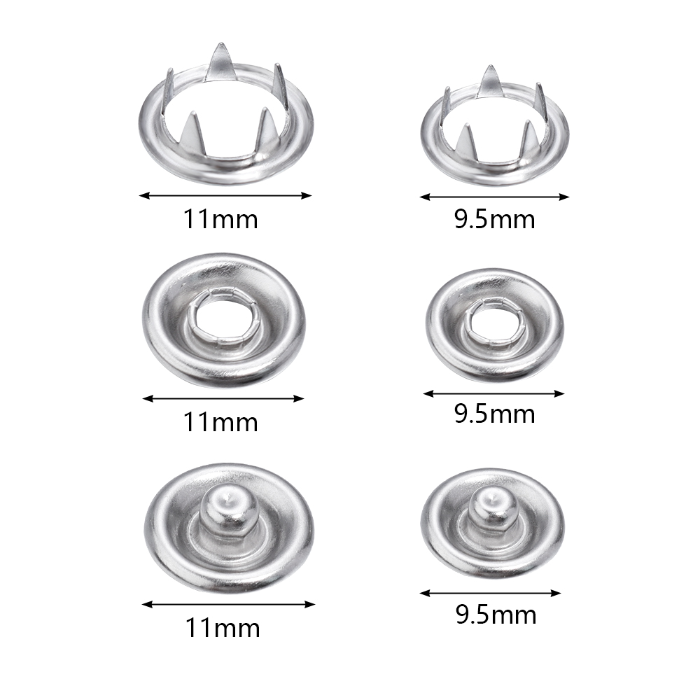 50セット 7.5/9.5/11mm ステンレス製スナップボ - Snap Fastener Set のレビューと価格