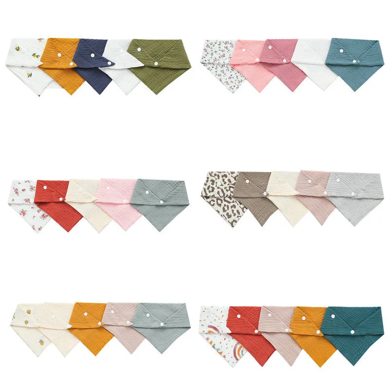 5 ピース/セット新生児ベビーよだれかけ授乳よだれよだれかけ - Snap Fastener Set のレビューと価格