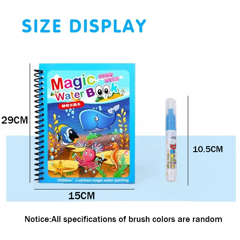 1pc 再利用可能な水描画ブックマジックウォーターブック散ら - Cosplay Prop Book のレビューと価格
