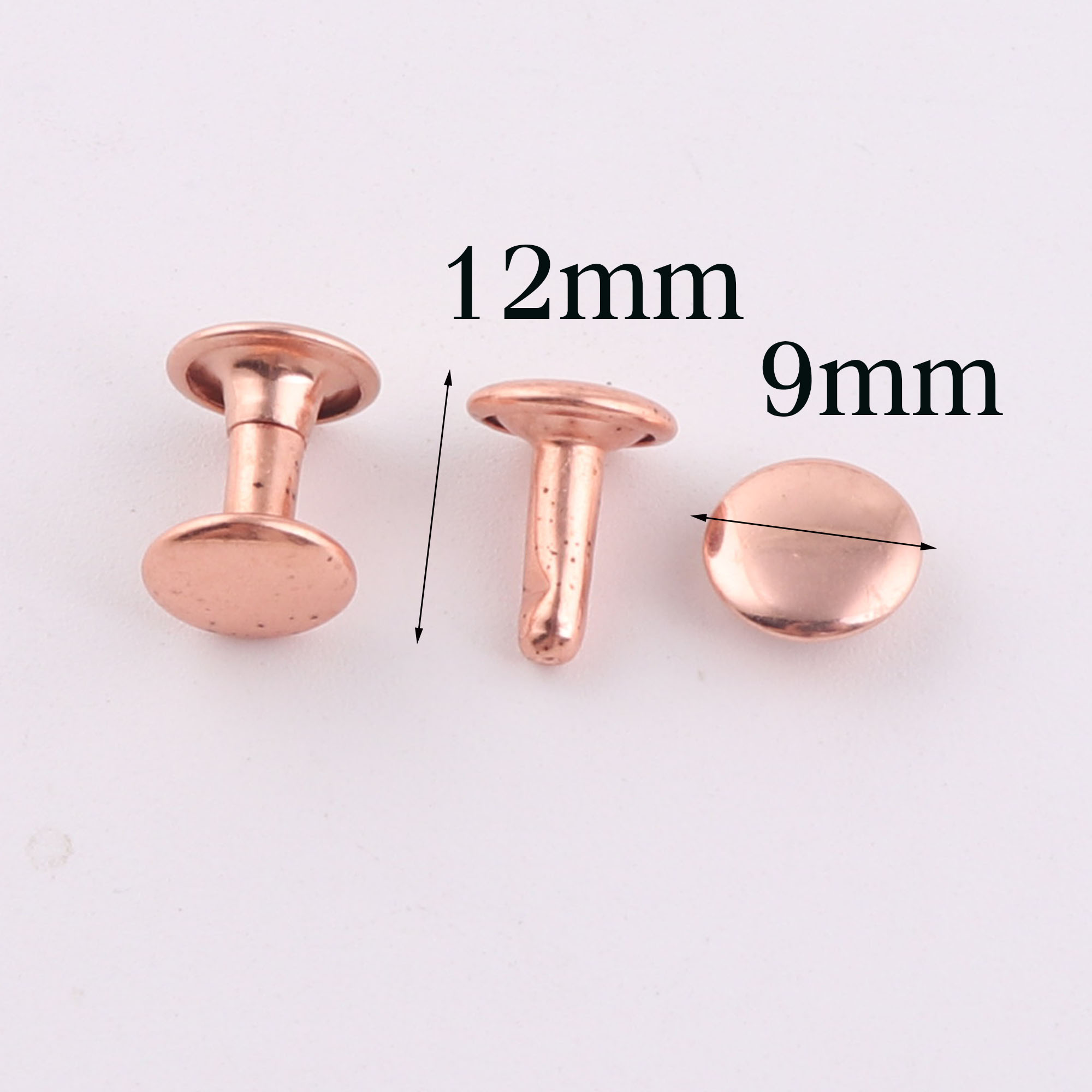 100 セットダブルキャップリベット、ローズゴールドラウンド - Snap Fastener Set のレビューと価格