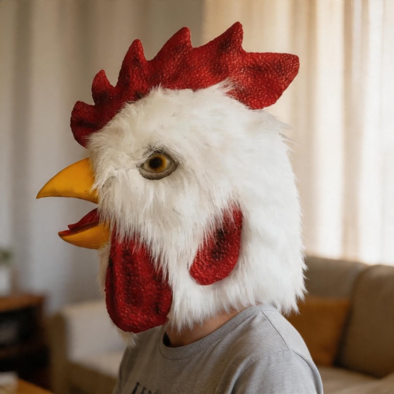 コスプレ用のかわいい動物の雄鶏のくちばし型マスク、鶏の羽根付 - Cosplay Prop Foam のレビューと価格