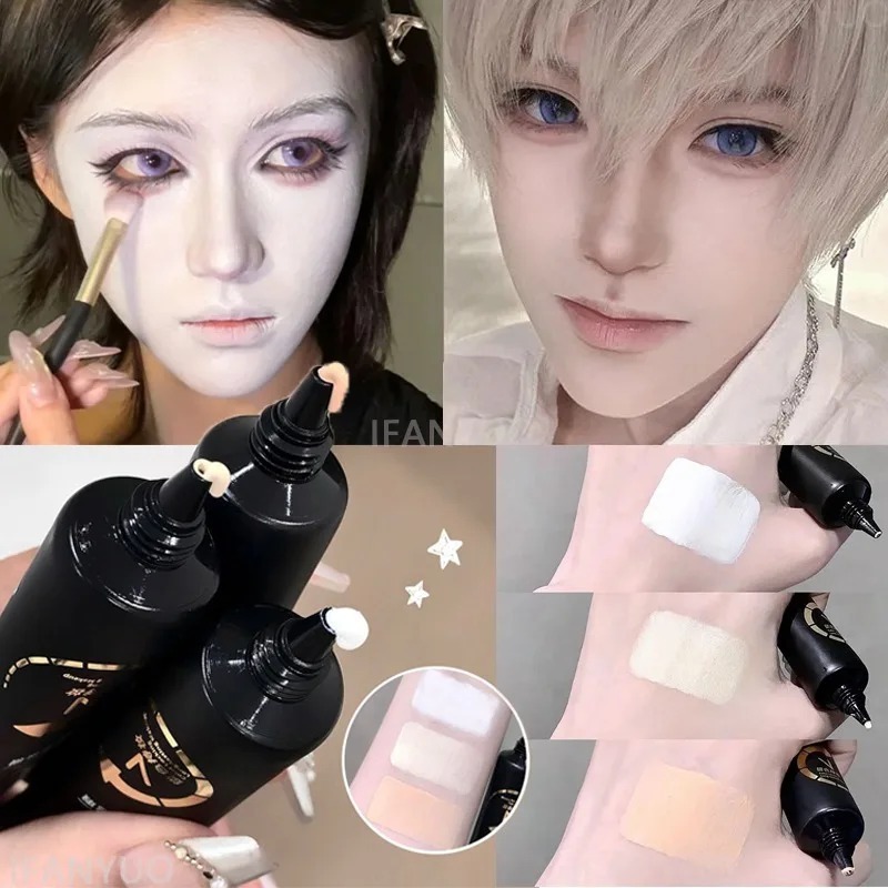 白いリキッドファンデーション ハロウィン ゴスメイク用 防水 - Cosplay Prop Primer のレビューと価格