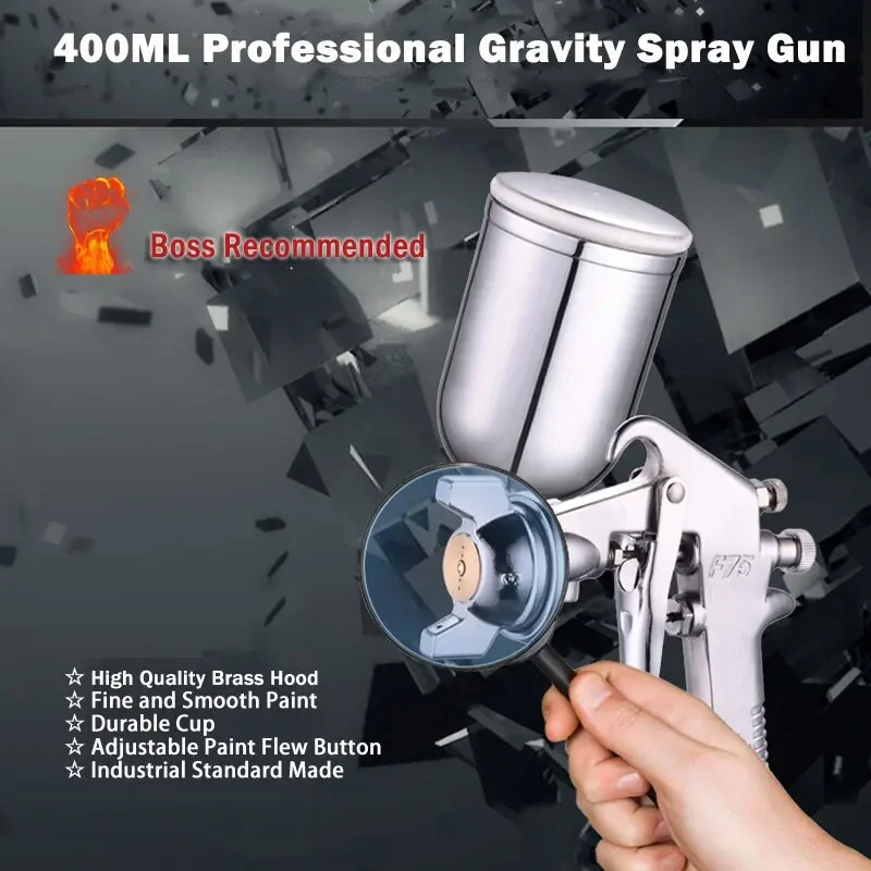 F-75調整可能なカラースプレーガン、1.5mmノズルカップ - Metallic Spray Paint のレビューと価格