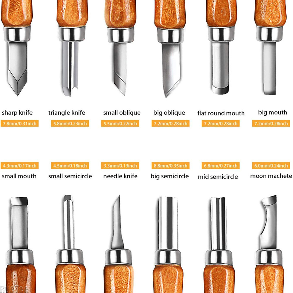 12 個 SK2 木工彫刻ツールセット バッグ付き砥石 HR - Craft Knife Set のレビューと価格